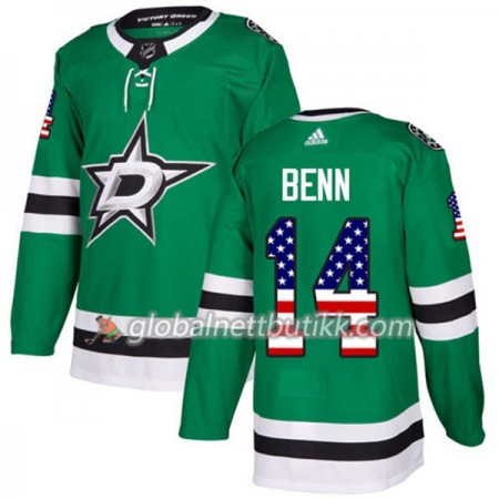 Dallas Stars Hockeydrakt Jamie Benn 14 2017-2018 USA Flag Fashion Grønn Adidas Authentic - Herre